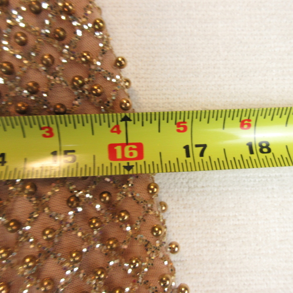 Oh Polly Drop Hints Gold Beaded Mini Skirt Size 2 - Picture 10 of 12